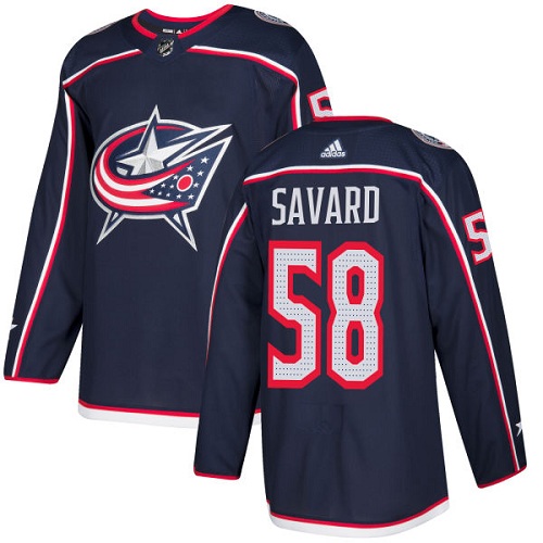 Adidas Men Columbus Blue Jackets #58 David Savard Navy Blue Home Authentic Stitched NHL Jersey->columbus blue jackets->NHL Jersey